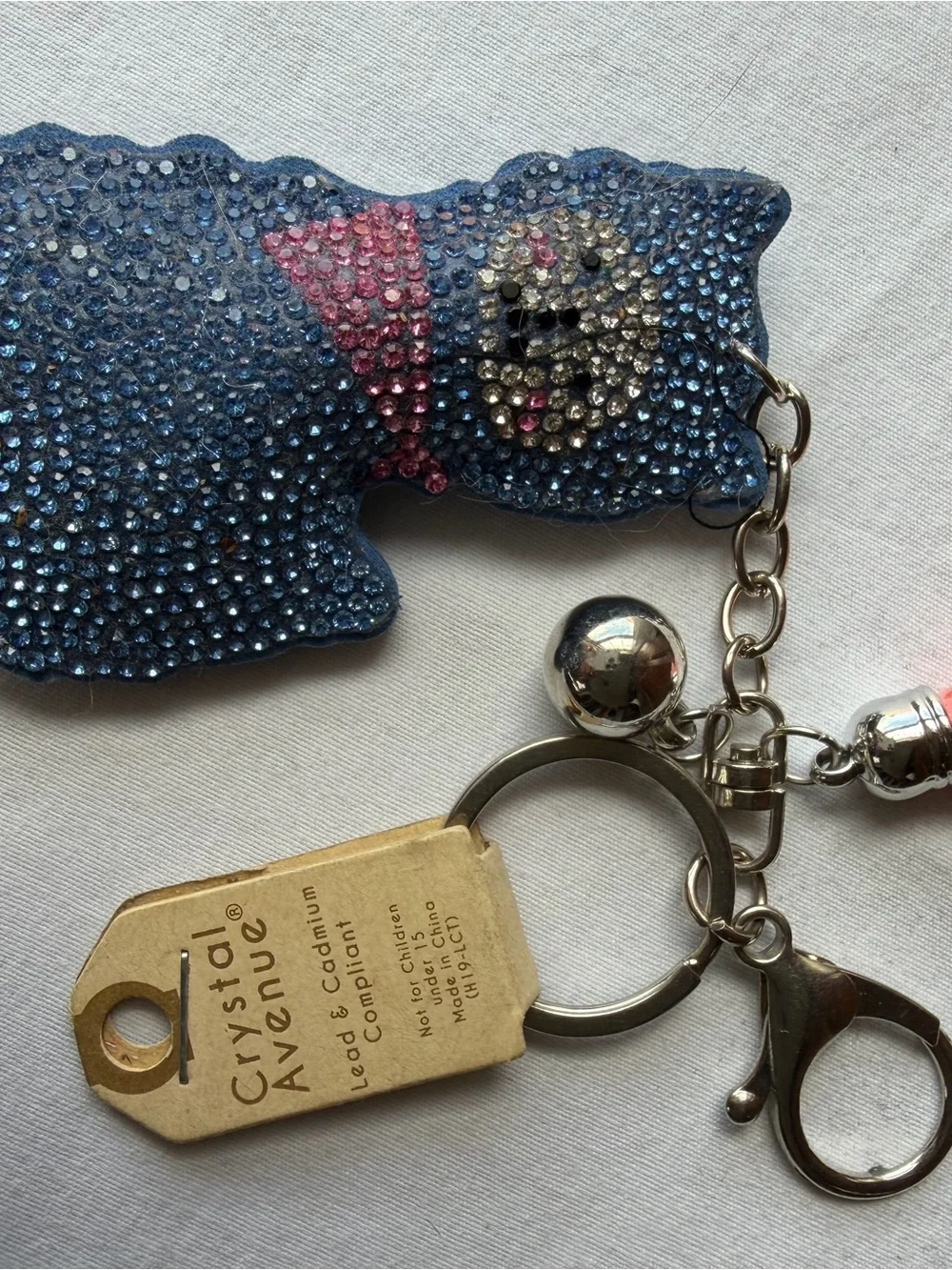 Blue Rhinestone Llama Alpaca Pink Bandana Keychain Tassel Purse Charm NWT